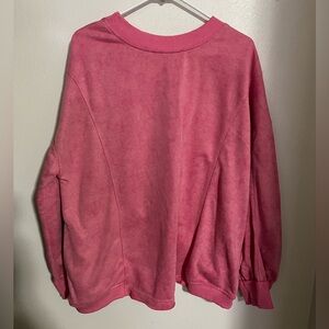 NO BRAND‎ Boutique Open Twist Back Vintage Wash Sweatshirt w Pockets Wms Size XL